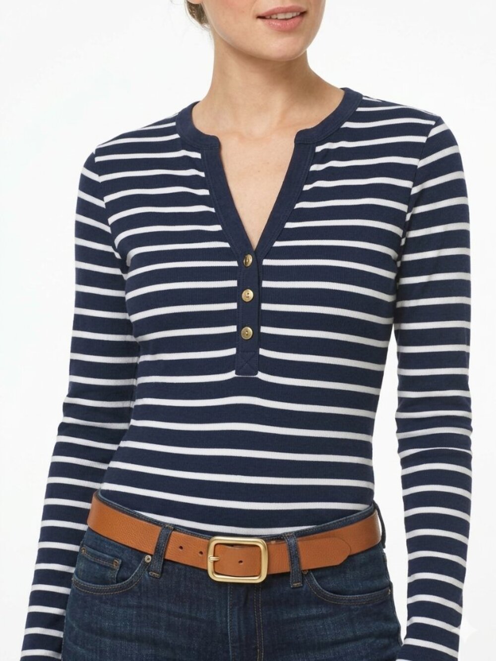 💖 Michael Kors 3/4 Sleeve Striped Shirt